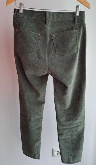 Calça de bombazine fino verde seco