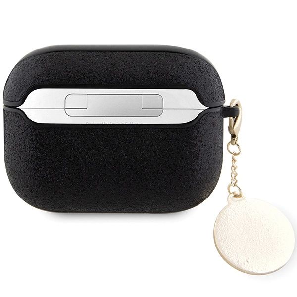 Etui Guess Fixed Glitter Heart Diamond Charm Na Airpods Pro 2 - Czarne