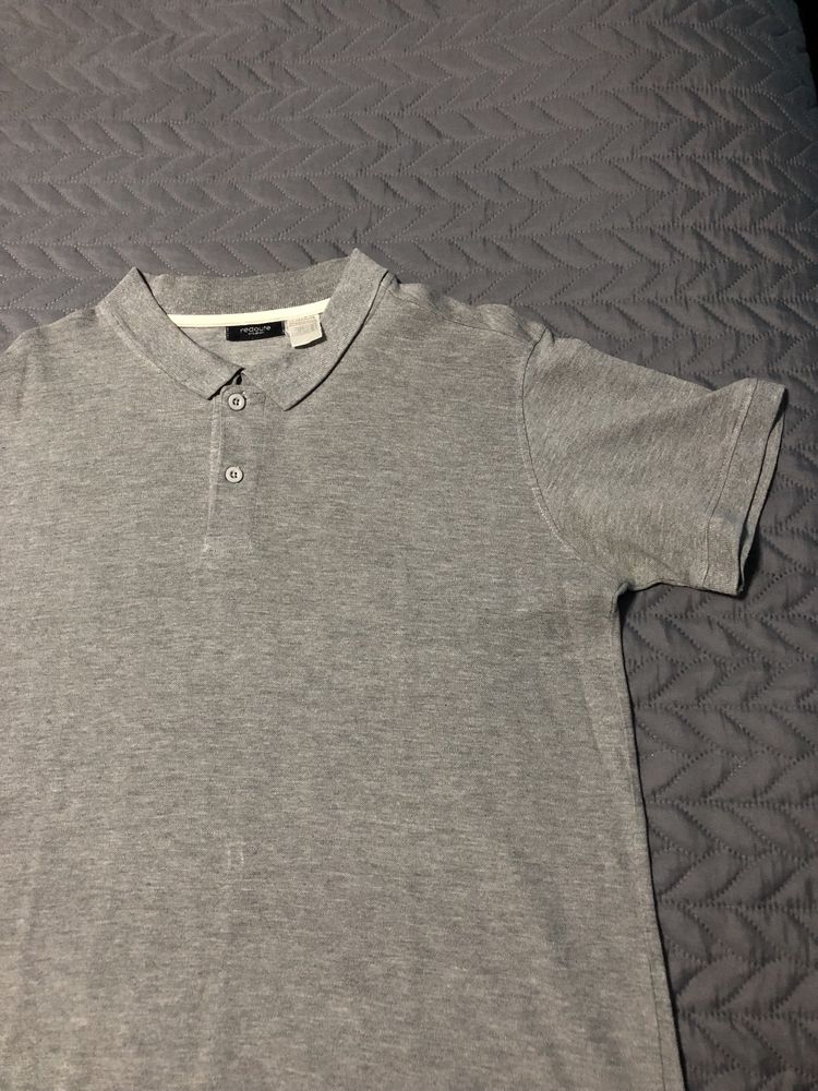 Tshirt Polo azul e cinza