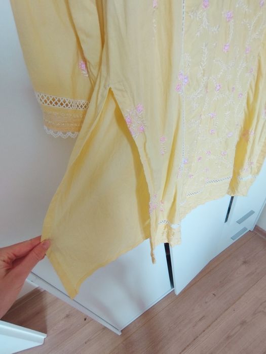 Tunika indyjska kameez haft kwiaty Bollywood orient hippie boho unikat