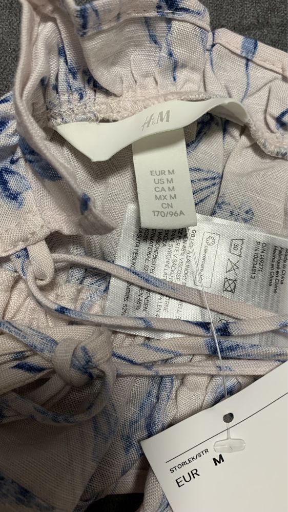 Топ h&m linen strappy top