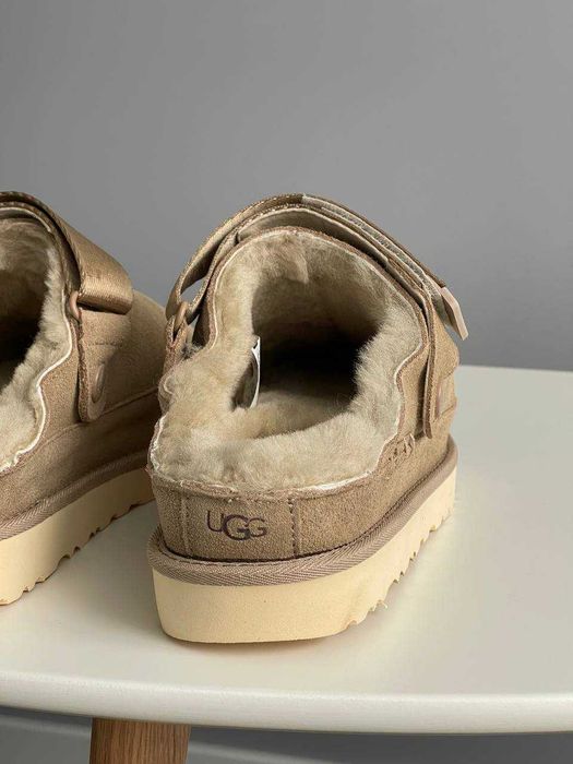 Жіночі зимові уггі UGG Goldenstar Clog Sand (бежеві) з хутром 1786