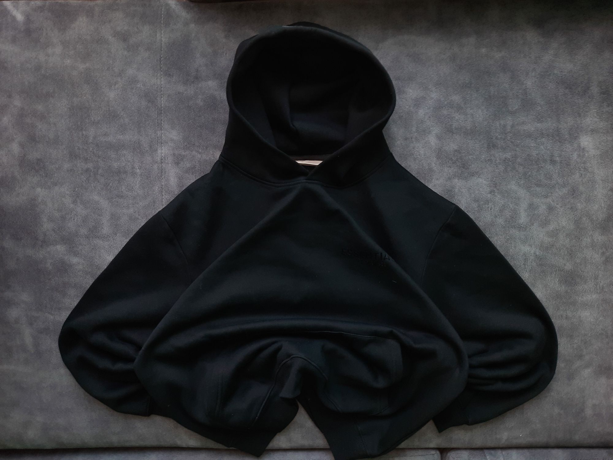 Худі essentials FOG fear of god total black streetwear drill