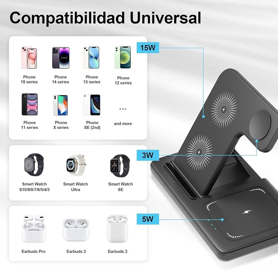 Stacja ładująca bezprzewodowa 3 w 1 do iphone airpods apple watch