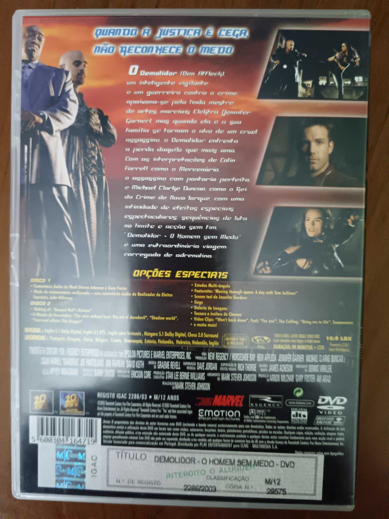 filme dvd original - demolidor o homem sem medo