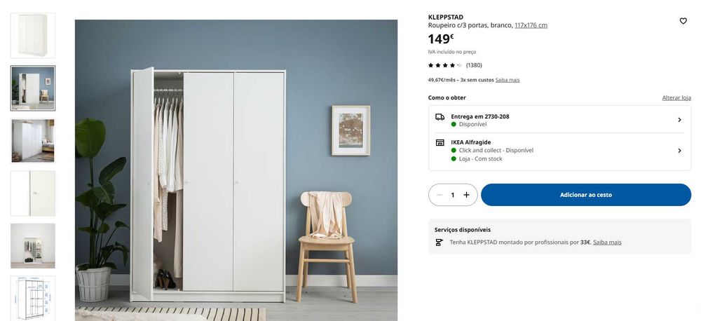 Roupeiro Kleppstad IKEA