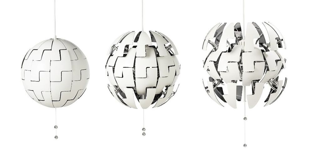 Lampa żyrandol IKEA PS2014 srebrna stan bardzo dobry+żarówkaLEDgratis
