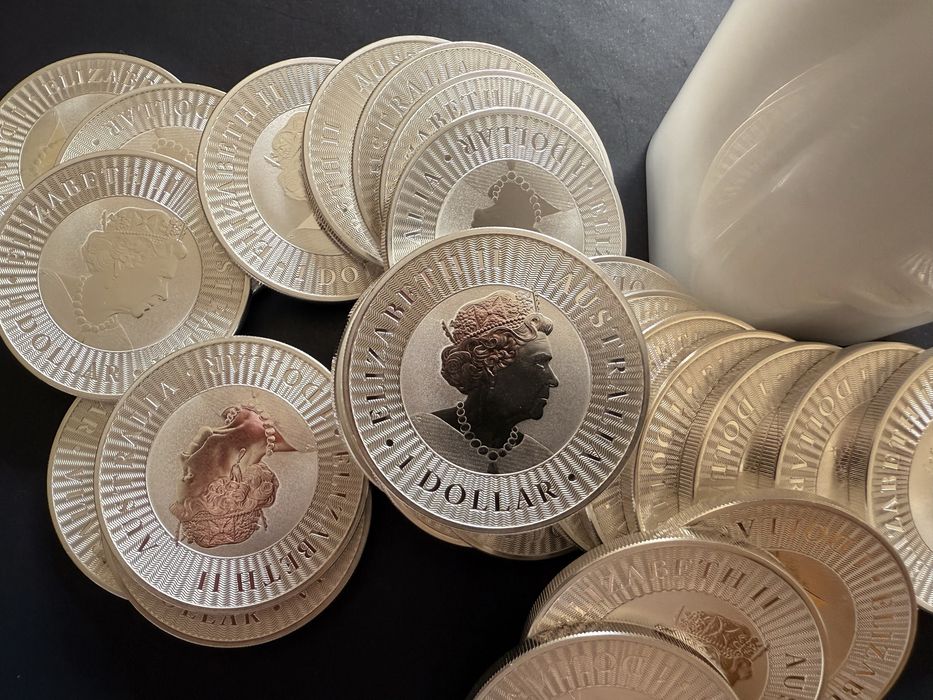 Onças de prata fina (1OZ) Kangaroo da Australia (Novas de tubo)