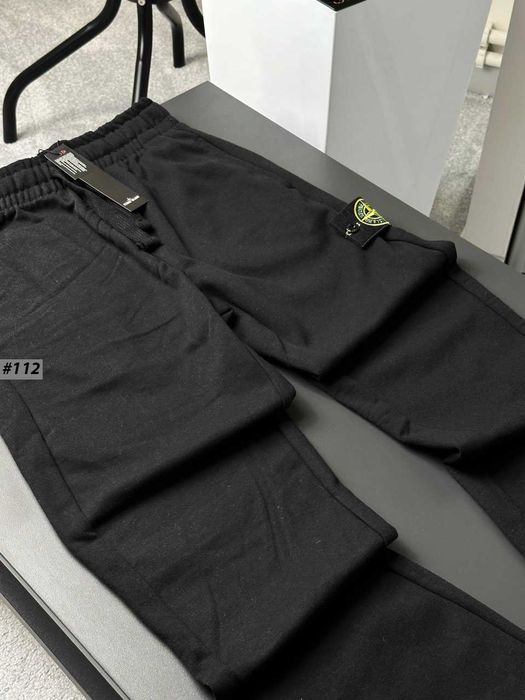 Cotton 100% — Stone Island Черные штаны — Стон Айленд Спортивные Брюки