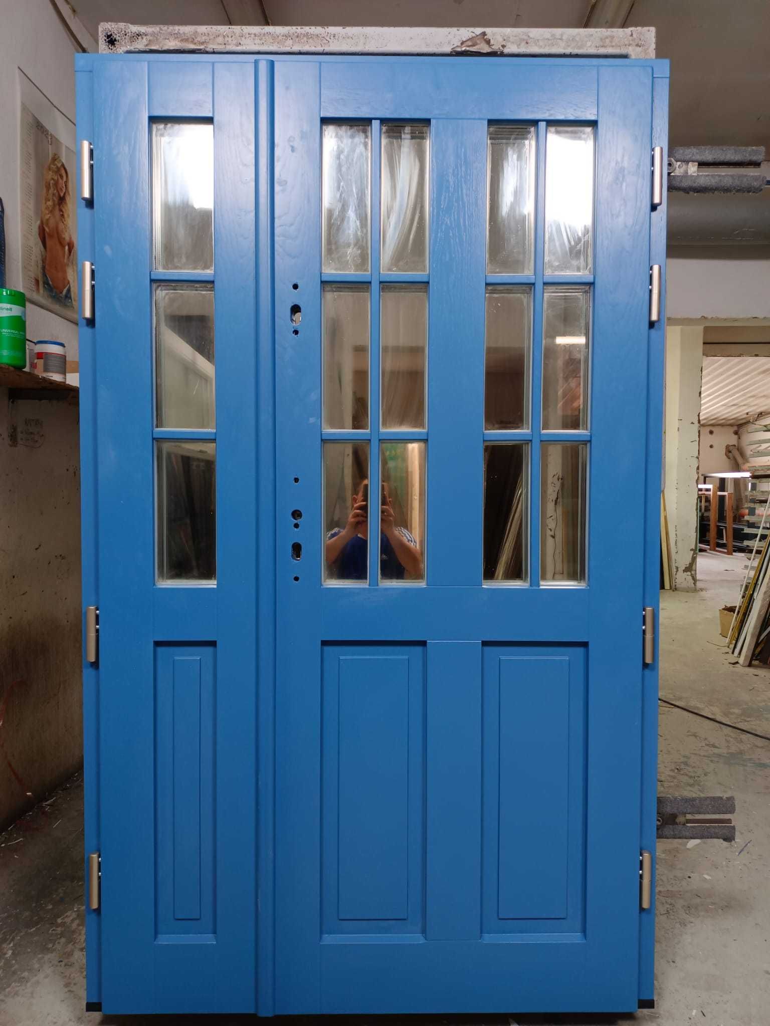 Drzwi wejściowe zewnętrzne drewniane dębowe  czyste powietrze