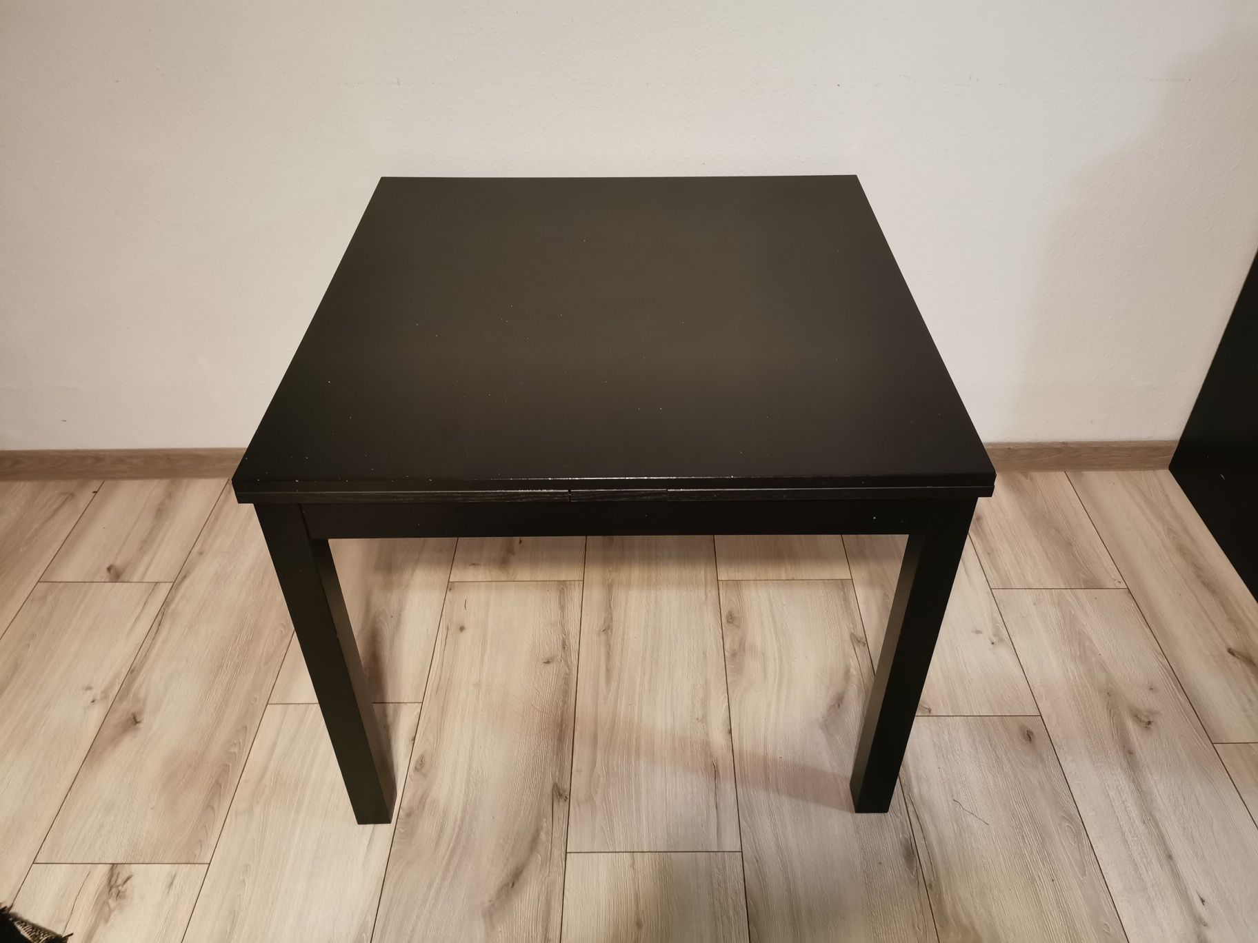 Ikea bjursta stół rozkładany czarny 90x90cm