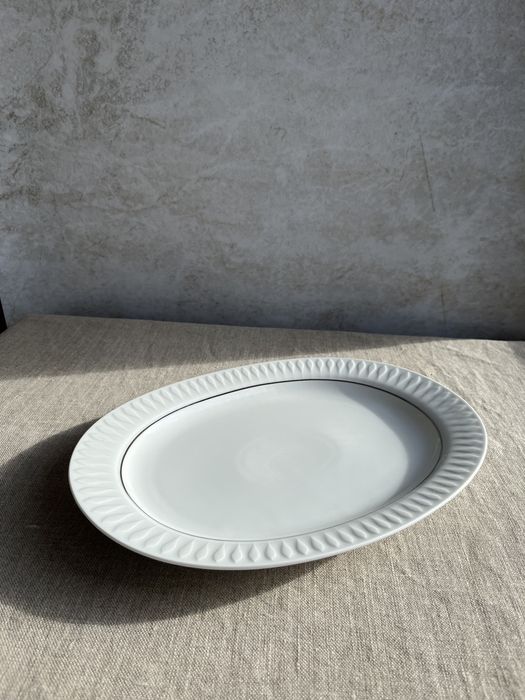 Zestaw śniadaniowy Thomas bialy ze srebrną dekoracją