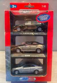 Conj 3 miniaturas escala 1/43 (lexus, bmw e mercedes)