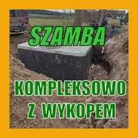 Szamba 4m3 zbiorniki betonowe Piwnica-ziemianka Kompleksowo z wykopem