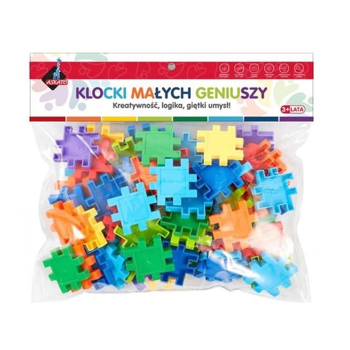 Klocki małych geniuszy - puzzle, 75 elementów. Askato. Nowy Produkt