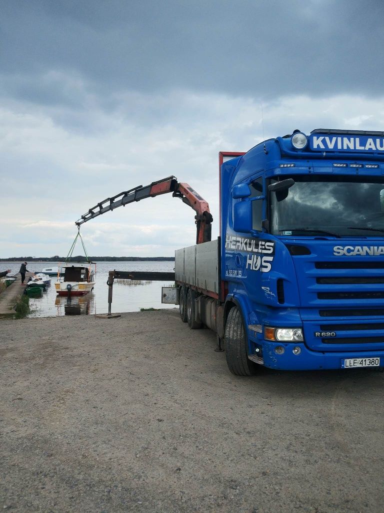 Transport HDS, Załadunek, Rozładunek, dźwig, żuraw, 6,6t, wysięg 18,9m