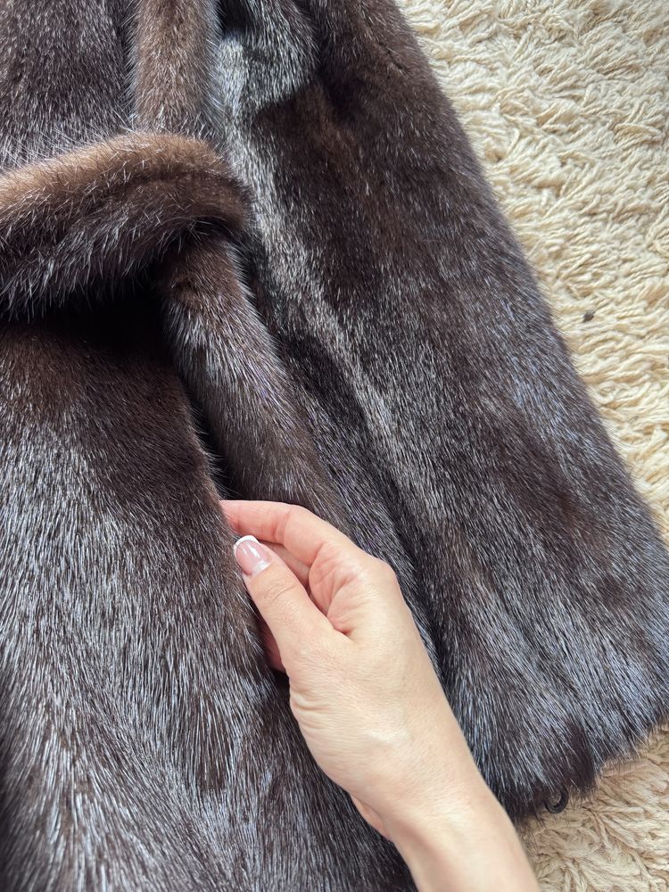 Норкова шуба, модель халат.Норка Греція, Pelliccia Fur.