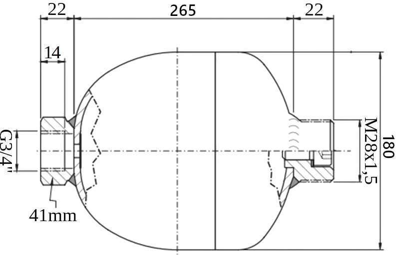 Amortyzator HYDROAKUMULATOR HDA 4,0L 3/4' M28x1,5 [3797]