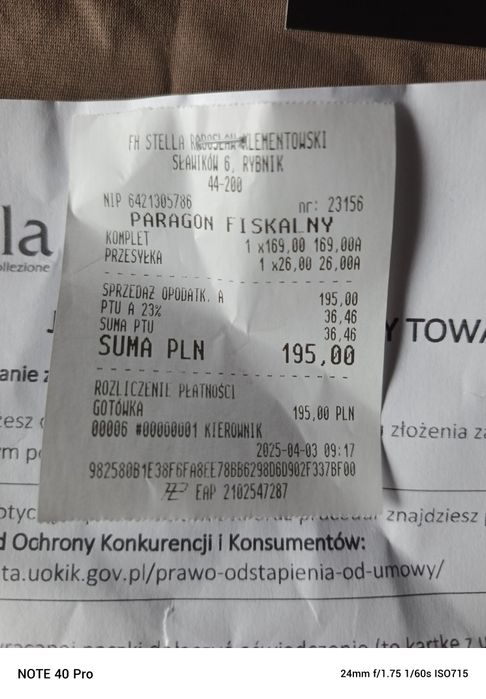 Śliczny komplet damski