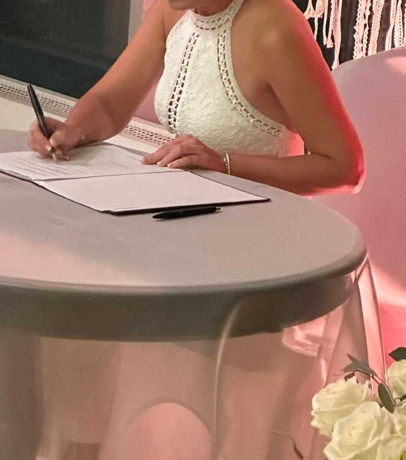 Sukienka ślubna koronkowa Bonprix 36 Boho