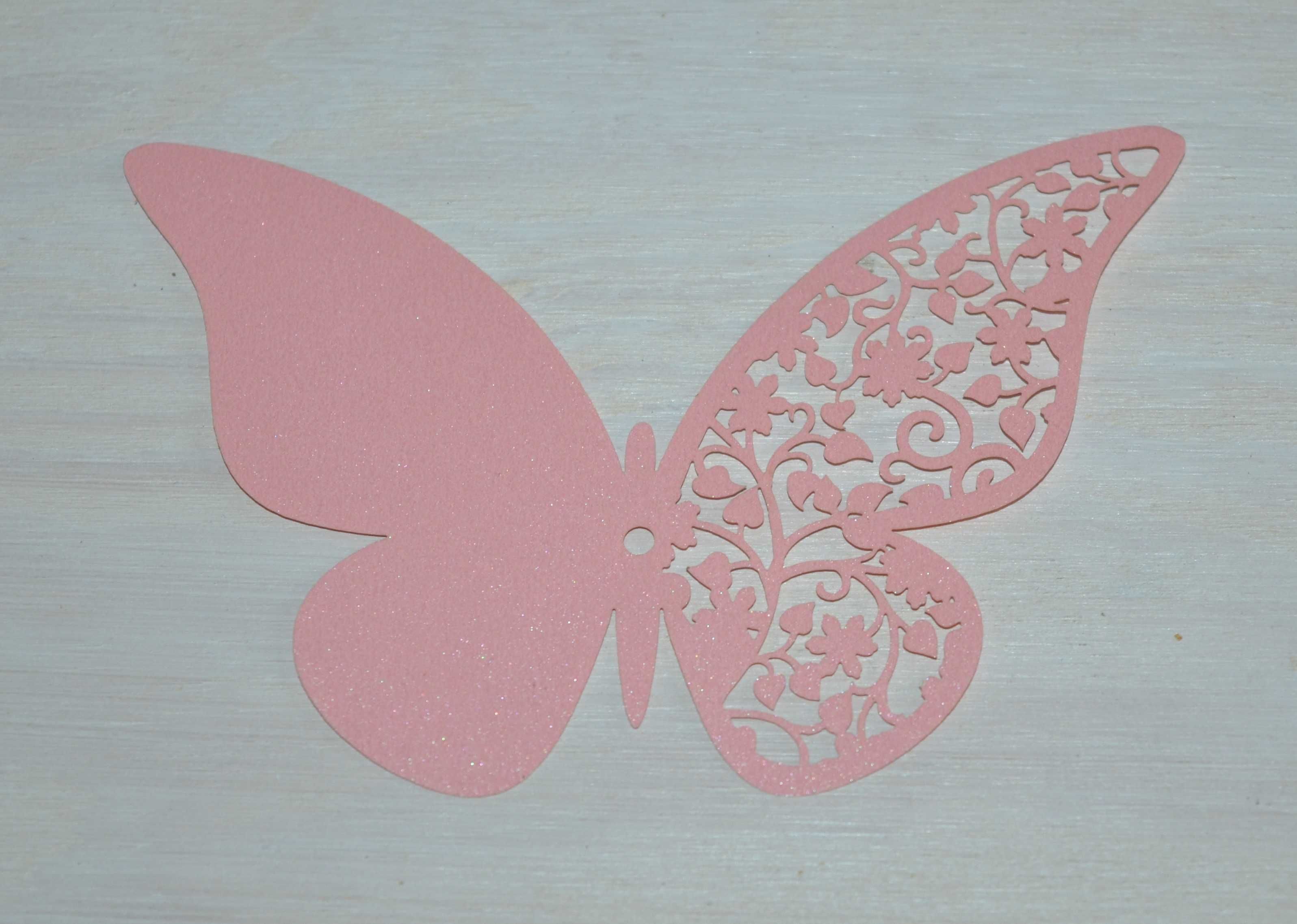 Motyle 12 sztuk do przyklejenia na ścianę lodówkę różowe 10cm