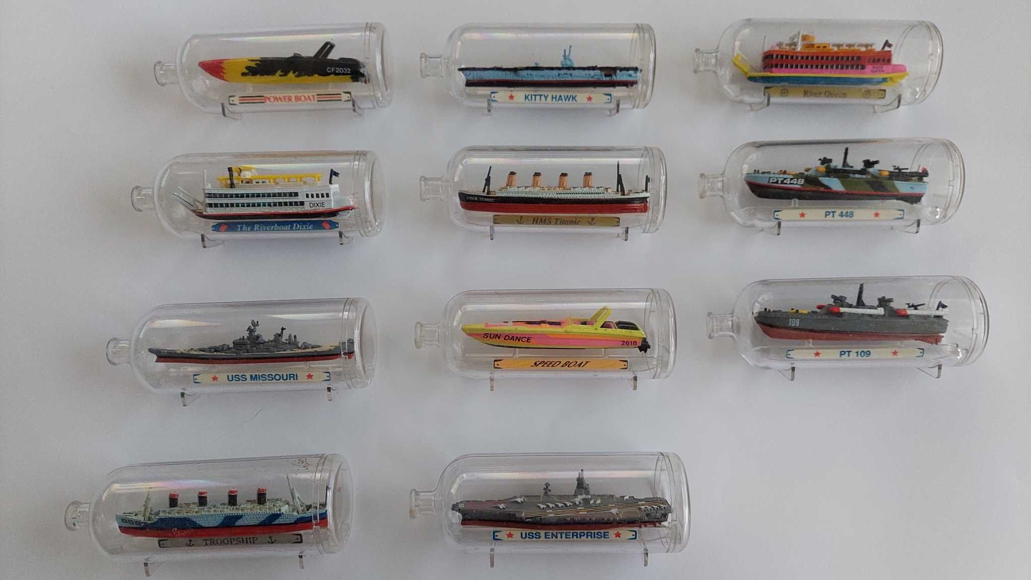 11 Barcos - Coleção Micro Machines Ship In A Bottle. Marca GALOOB