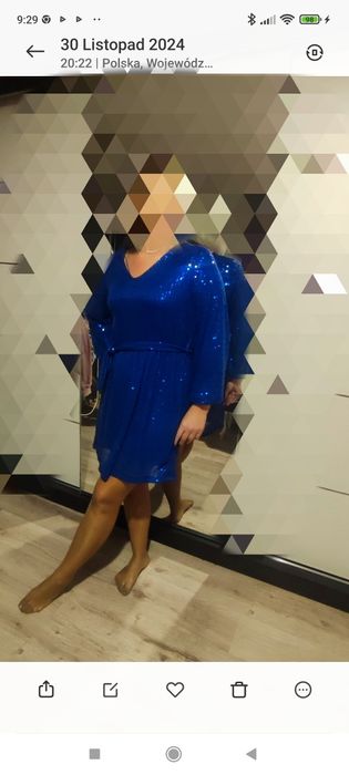 Sukienka cekinowa chabrowa