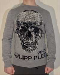 Худі пуловер Philipp Plein Merino Jumper in grey