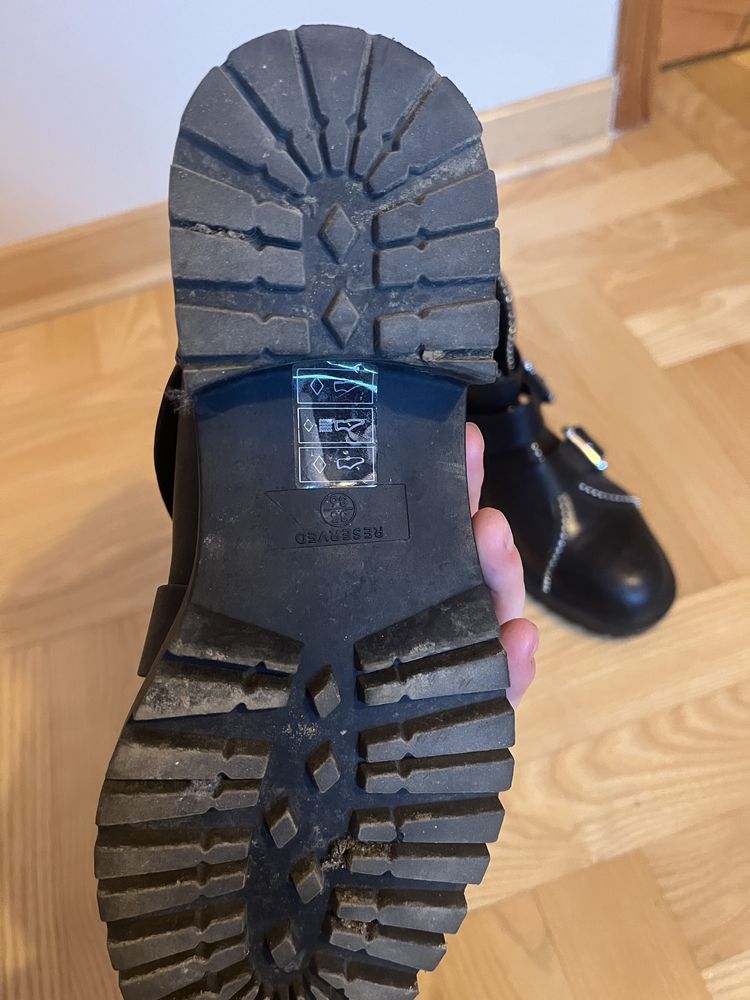 Czarne botki buty motocyklowe reserved 36 wysokie czarne