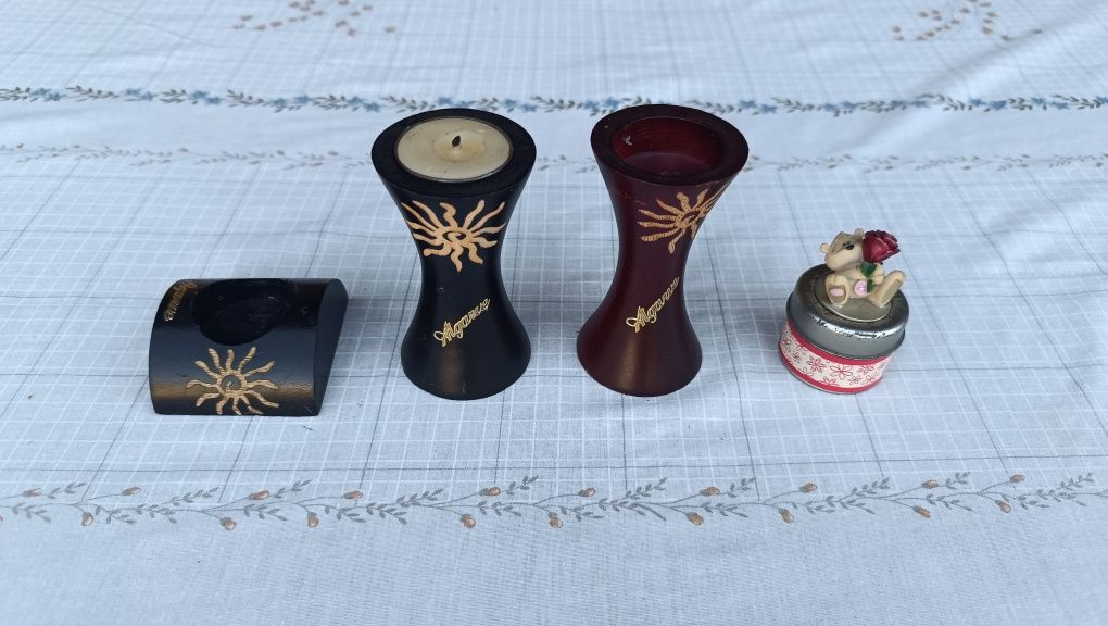 Suporte para velas , madeira Original