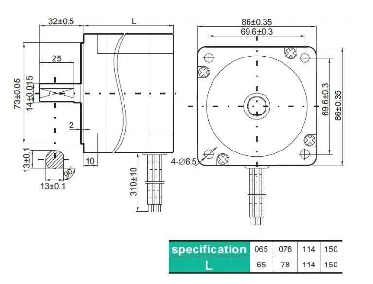 NEMA 34 двофазний кроковий двигун