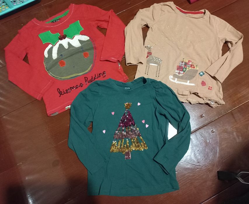 Ciuszki rozm. 110 - 116 zestaw święta Boże Narodzenie Mikołaj choinka