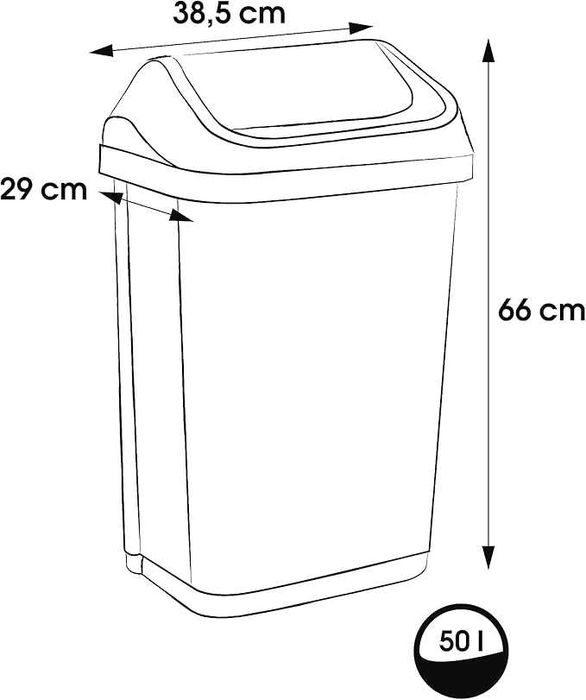 keeeper Kosz na śmieci z obrotową pokrywą, 50 l
