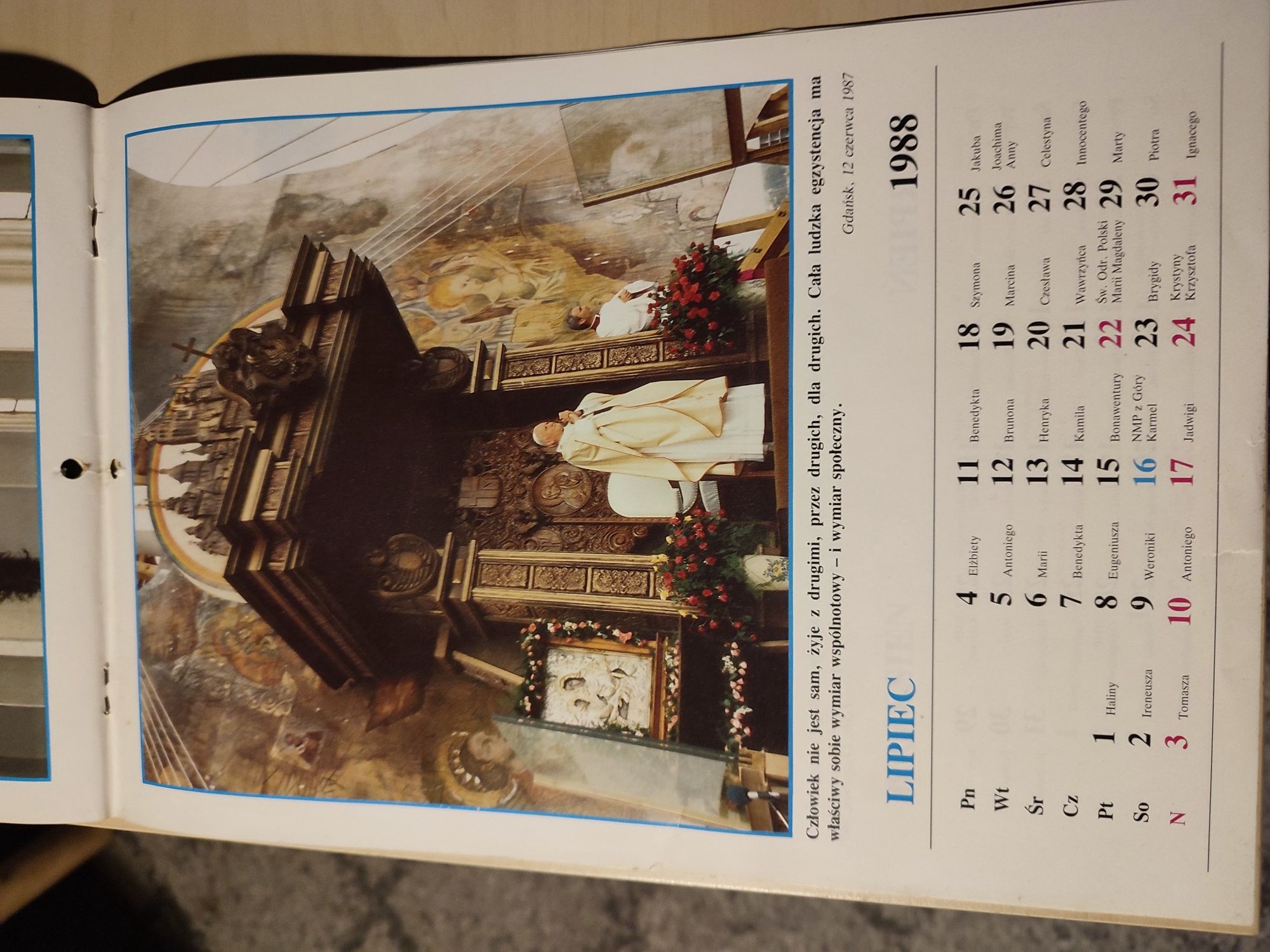 Kalendarz 1988 rok Jan Paweł II