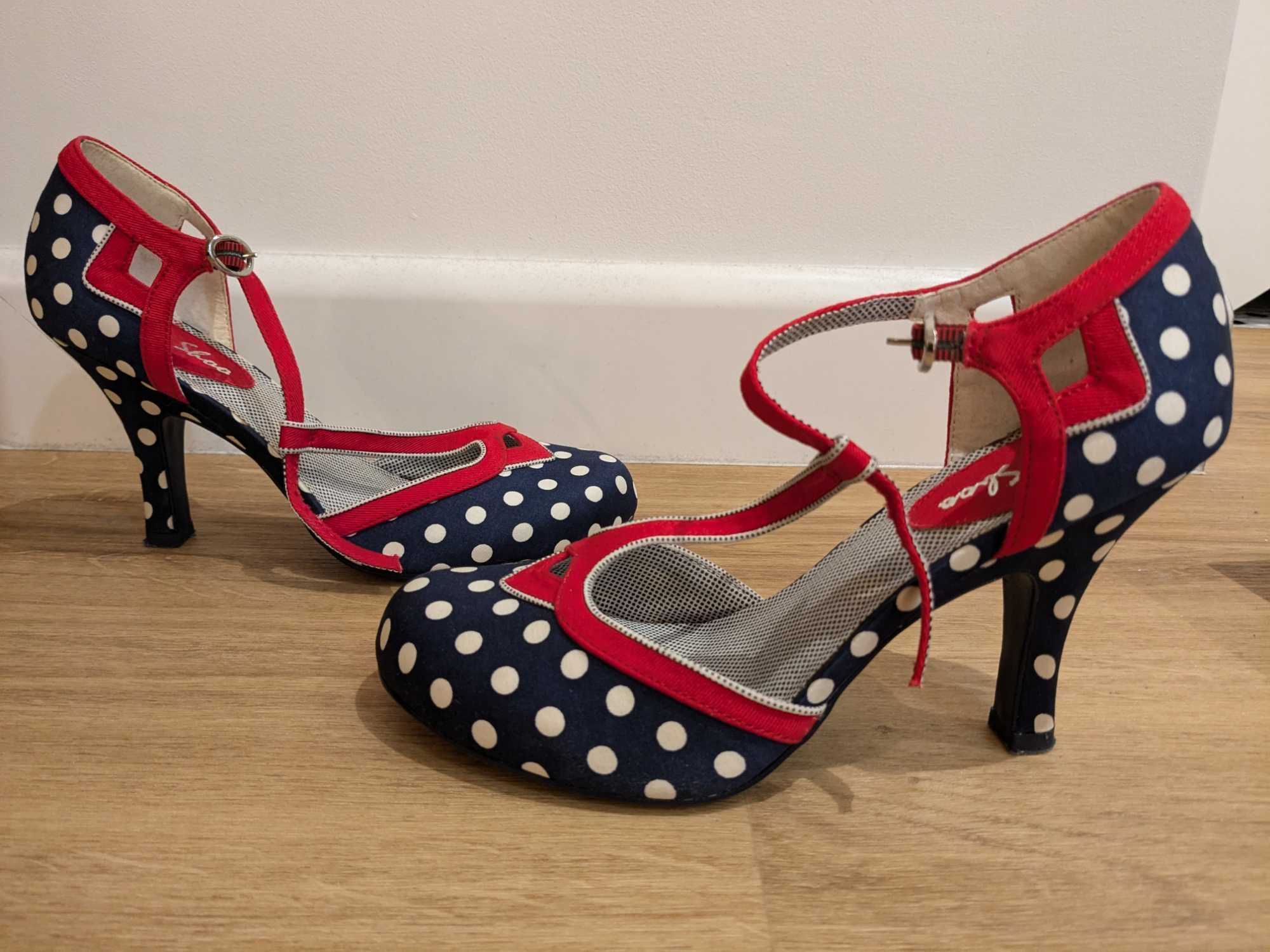 buty ruby shoo grochy, obcasy, retro, vintage
