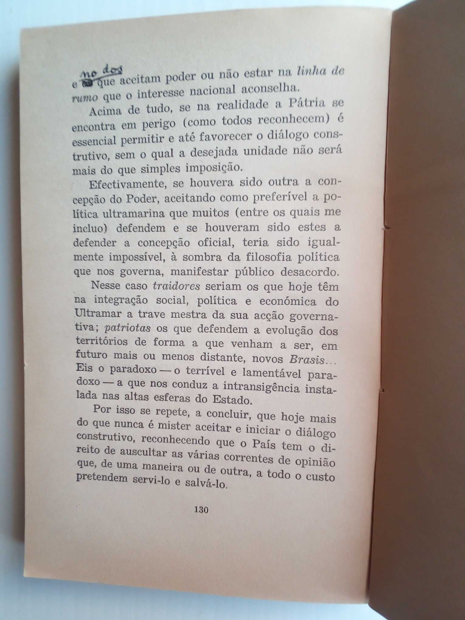 Livro "Portugal o Ultramar e o Futuro", de Manuel José Homem de Mello