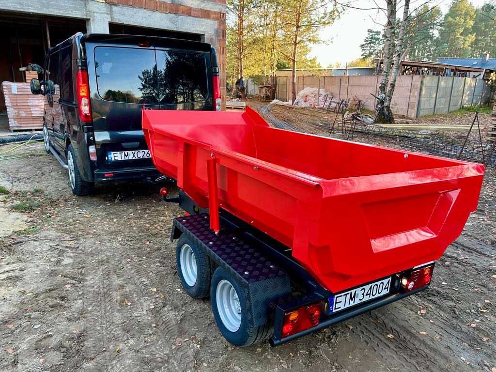 Przyczepka wywrotka do samochodu osobowego Hydrauliczna rejestracja