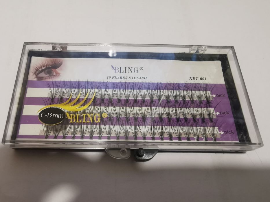 Rzęsy Bling Kępki jedwabne C13 mm 10 opakowań