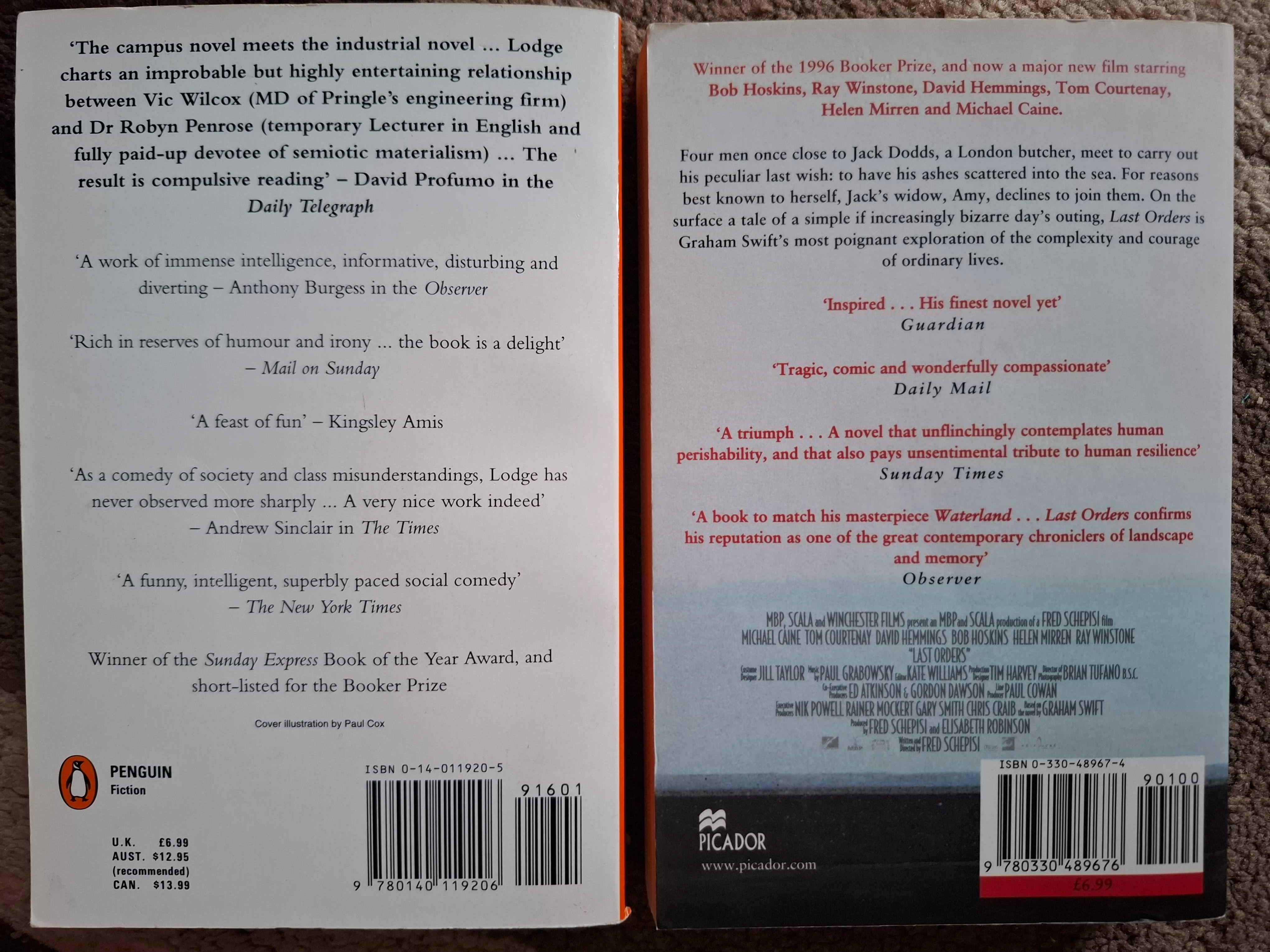 books in english - 2 książki po angielsku - David Lodge/Graham Swift