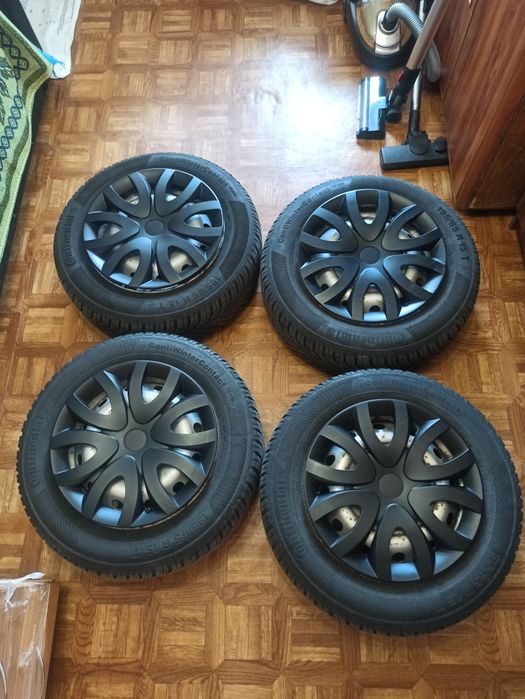 4 шини зима r15 Continental + диски + ковпаки