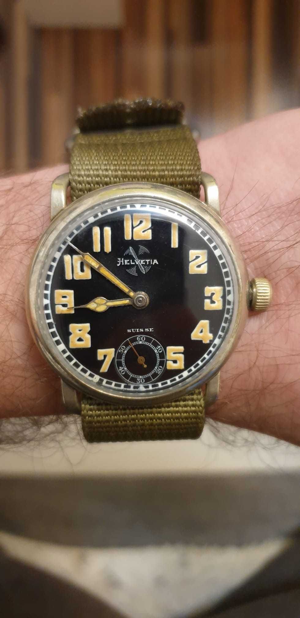 Zegarek Helvetia wojskowy 41mm duża 1930