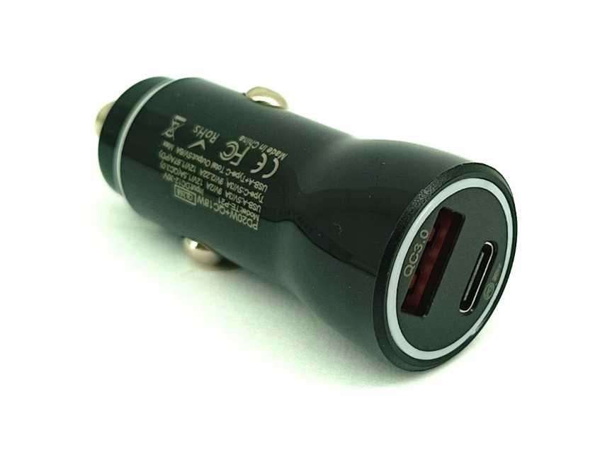 Ładowarka samochodowa do zapalniczki QC USB, USB-C 38W
