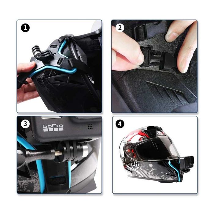 Suporte de Câmara GoPro e Telemóvel para Queixada de Capacete
