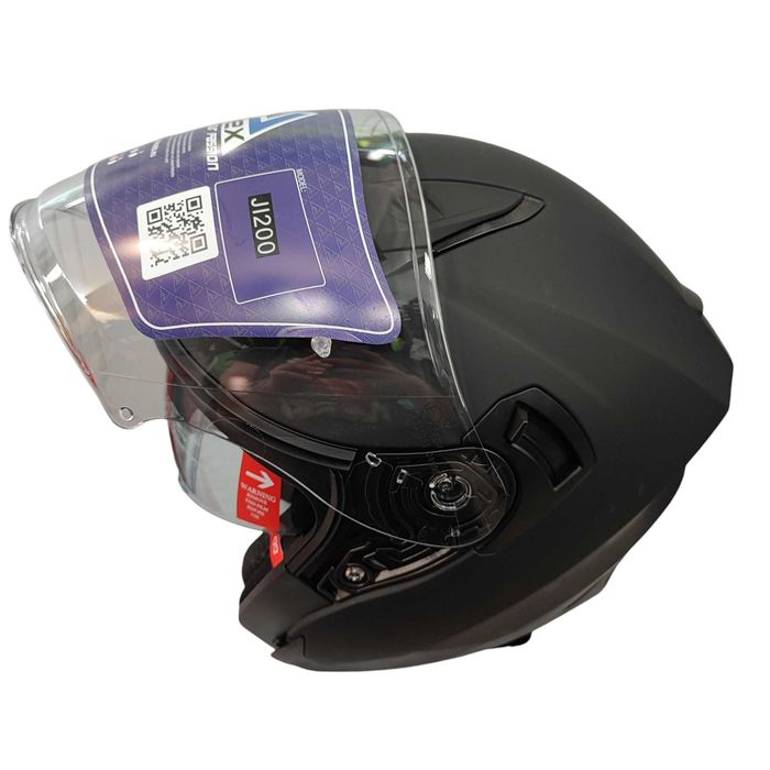 Motocyklowy kask APEX JI200 Solid czarny mat otwarty na choppera