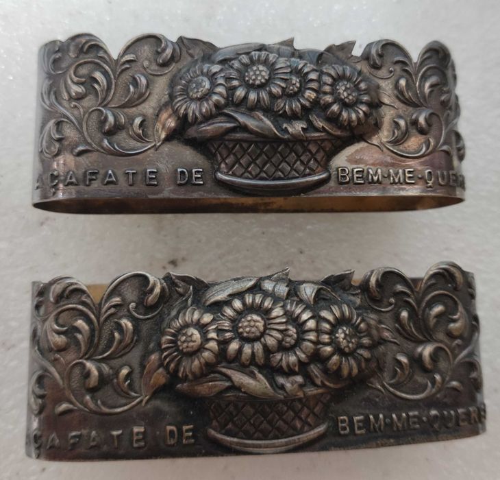 2 argolas para guardanapo em prata