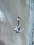 Kolczyk do pępka nowy rose gold z diamentami 1,6/10 mm