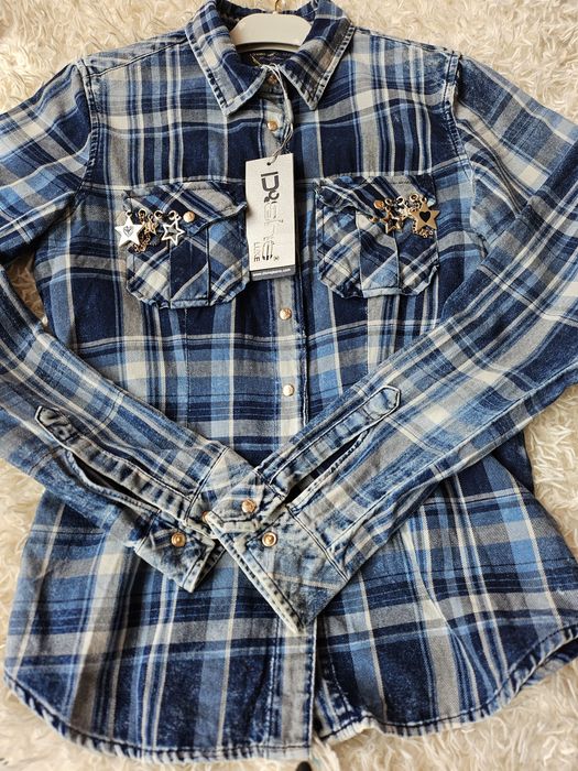 Koszula, jeans krata rozm s