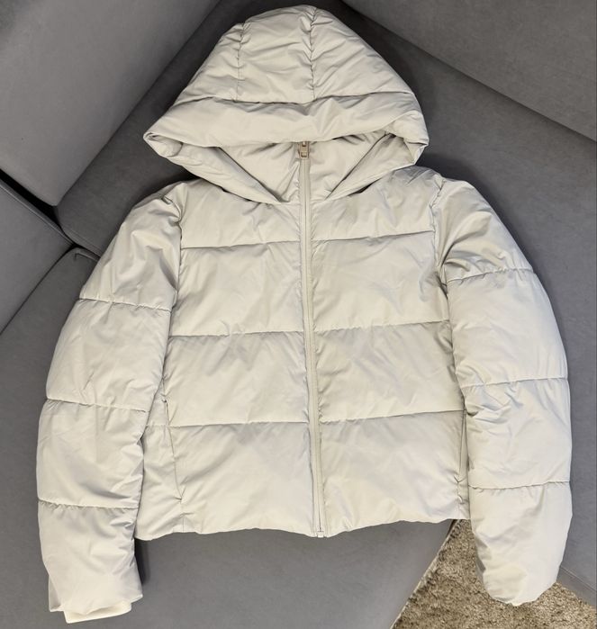 Зимова жіноча куртка-пуховик Zara ( L, 30) світло-сіра