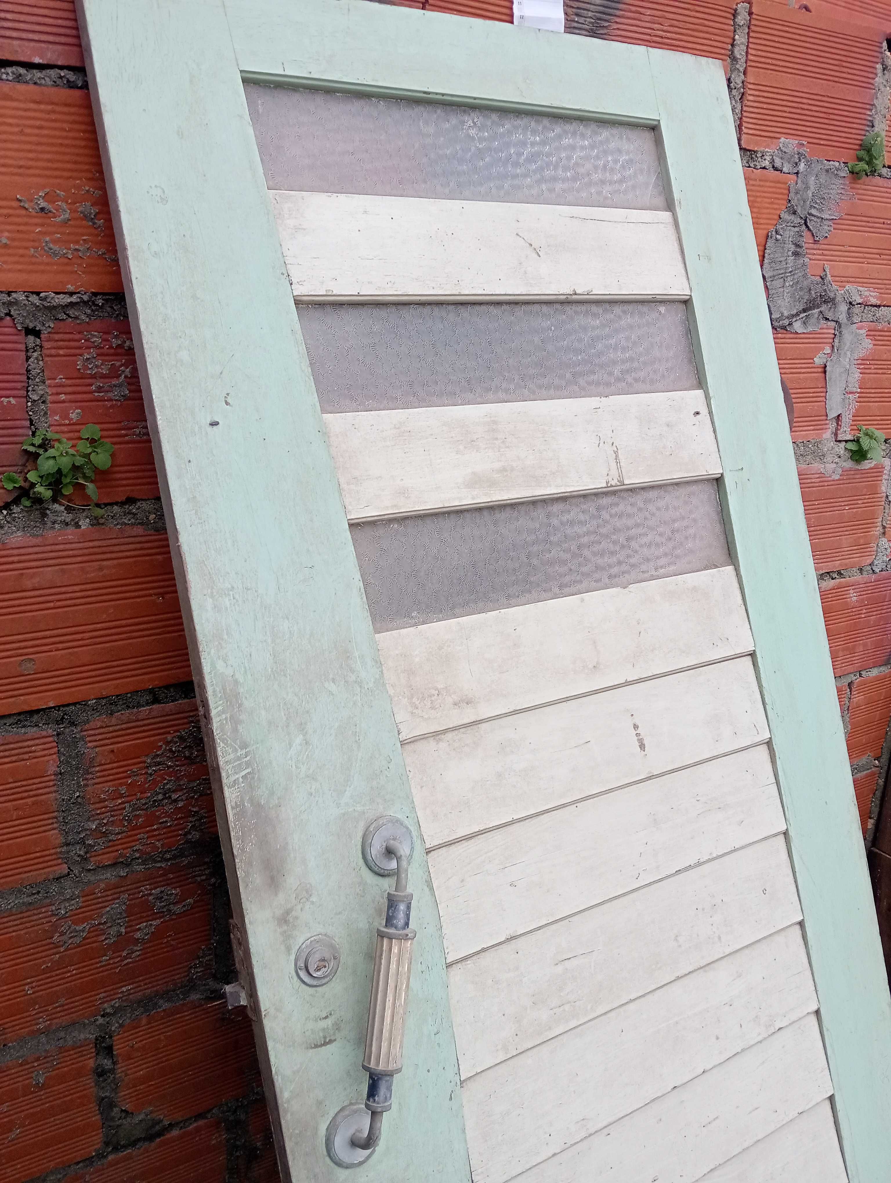 Porta exterior de madeira pinho maciça 80/200 cm de altura - anos 60