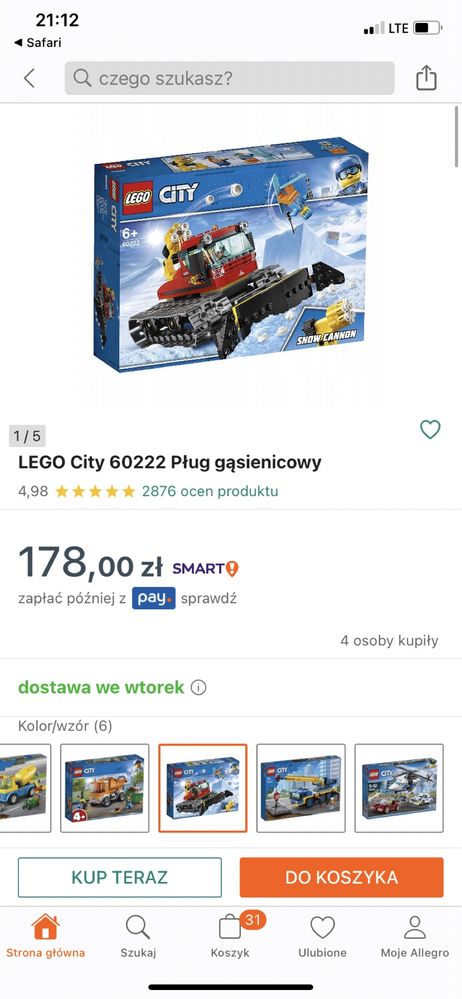 Pług gąsienicowy lego